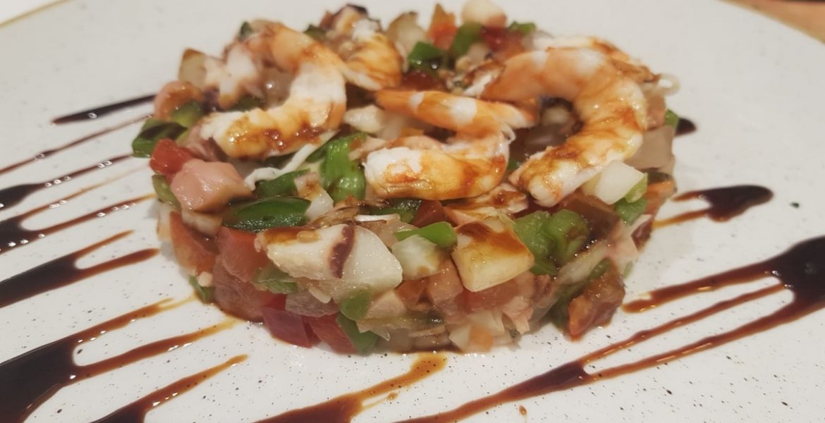 ensalada de pulpo y langostinos