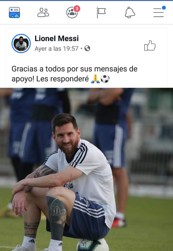 Messi: “Gracias a todos por sus mensajes de apoyo. Les responderé” 3